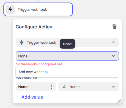 trigger webhook new